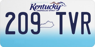 KY license plate 209TVR