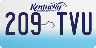 KY license plate 209TVU