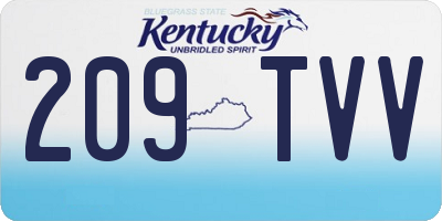 KY license plate 209TVV