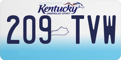 KY license plate 209TVW