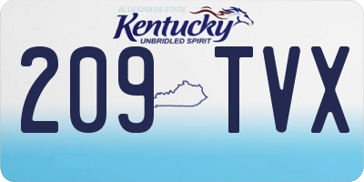 KY license plate 209TVX