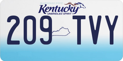KY license plate 209TVY