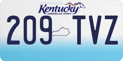 KY license plate 209TVZ