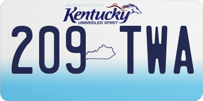 KY license plate 209TWA