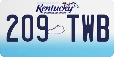 KY license plate 209TWB