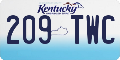 KY license plate 209TWC