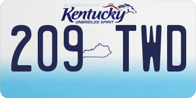 KY license plate 209TWD