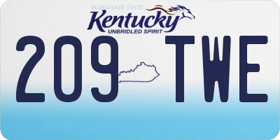 KY license plate 209TWE