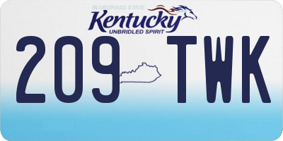 KY license plate 209TWK