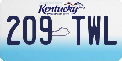 KY license plate 209TWL