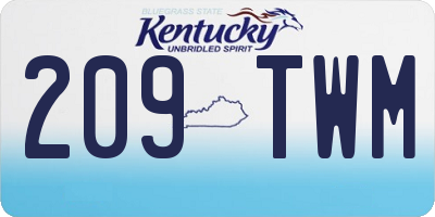 KY license plate 209TWM