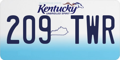KY license plate 209TWR