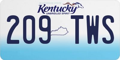 KY license plate 209TWS