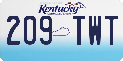 KY license plate 209TWT