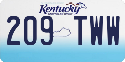 KY license plate 209TWW