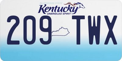 KY license plate 209TWX