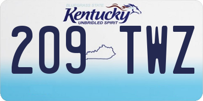 KY license plate 209TWZ