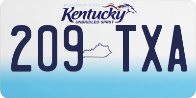 KY license plate 209TXA