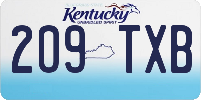 KY license plate 209TXB