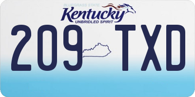 KY license plate 209TXD