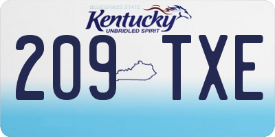 KY license plate 209TXE