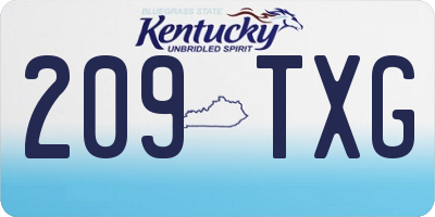 KY license plate 209TXG