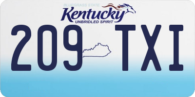KY license plate 209TXI