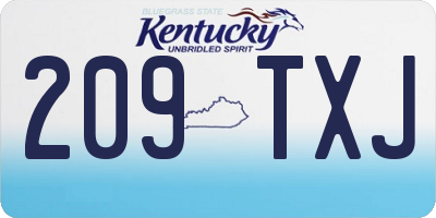 KY license plate 209TXJ