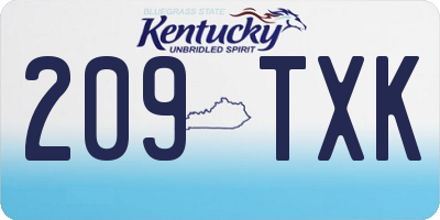 KY license plate 209TXK