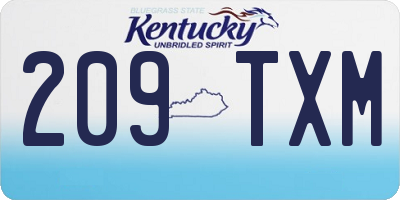 KY license plate 209TXM