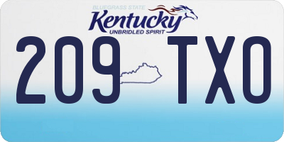 KY license plate 209TXO