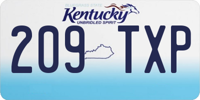 KY license plate 209TXP