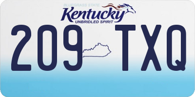 KY license plate 209TXQ