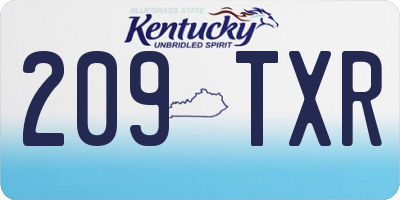KY license plate 209TXR