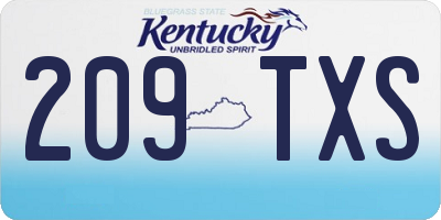 KY license plate 209TXS