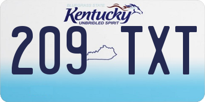 KY license plate 209TXT