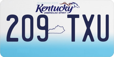 KY license plate 209TXU