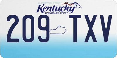 KY license plate 209TXV