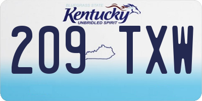 KY license plate 209TXW