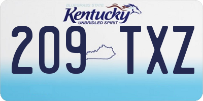 KY license plate 209TXZ
