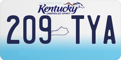 KY license plate 209TYA