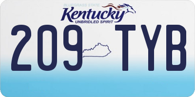 KY license plate 209TYB