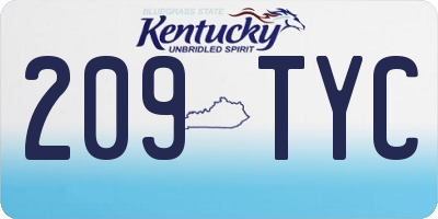 KY license plate 209TYC
