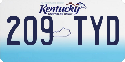 KY license plate 209TYD