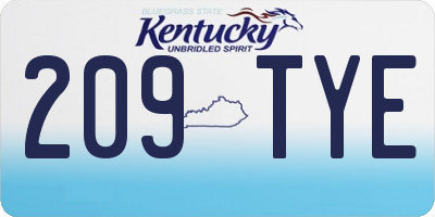 KY license plate 209TYE
