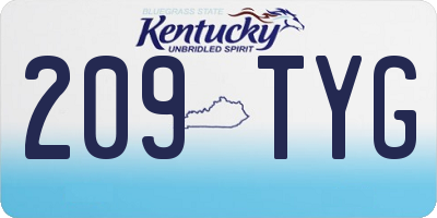 KY license plate 209TYG