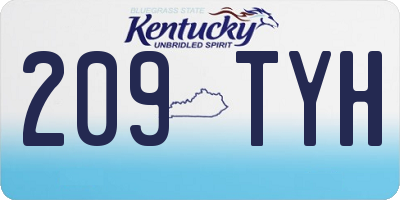 KY license plate 209TYH