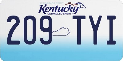 KY license plate 209TYI