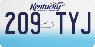 KY license plate 209TYJ