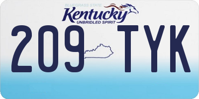 KY license plate 209TYK
